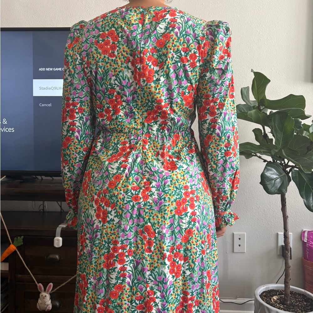 Banjanan Garden Poppy Combo Long Sleeve Maxi Dress M - Picture 10 of 11